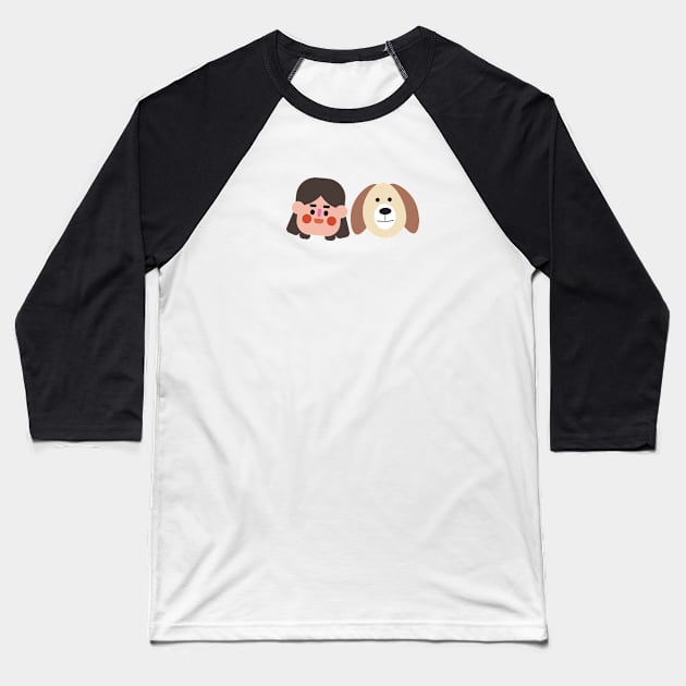 Just A Girl And Her Dog Baseball T-Shirt by waoeclub